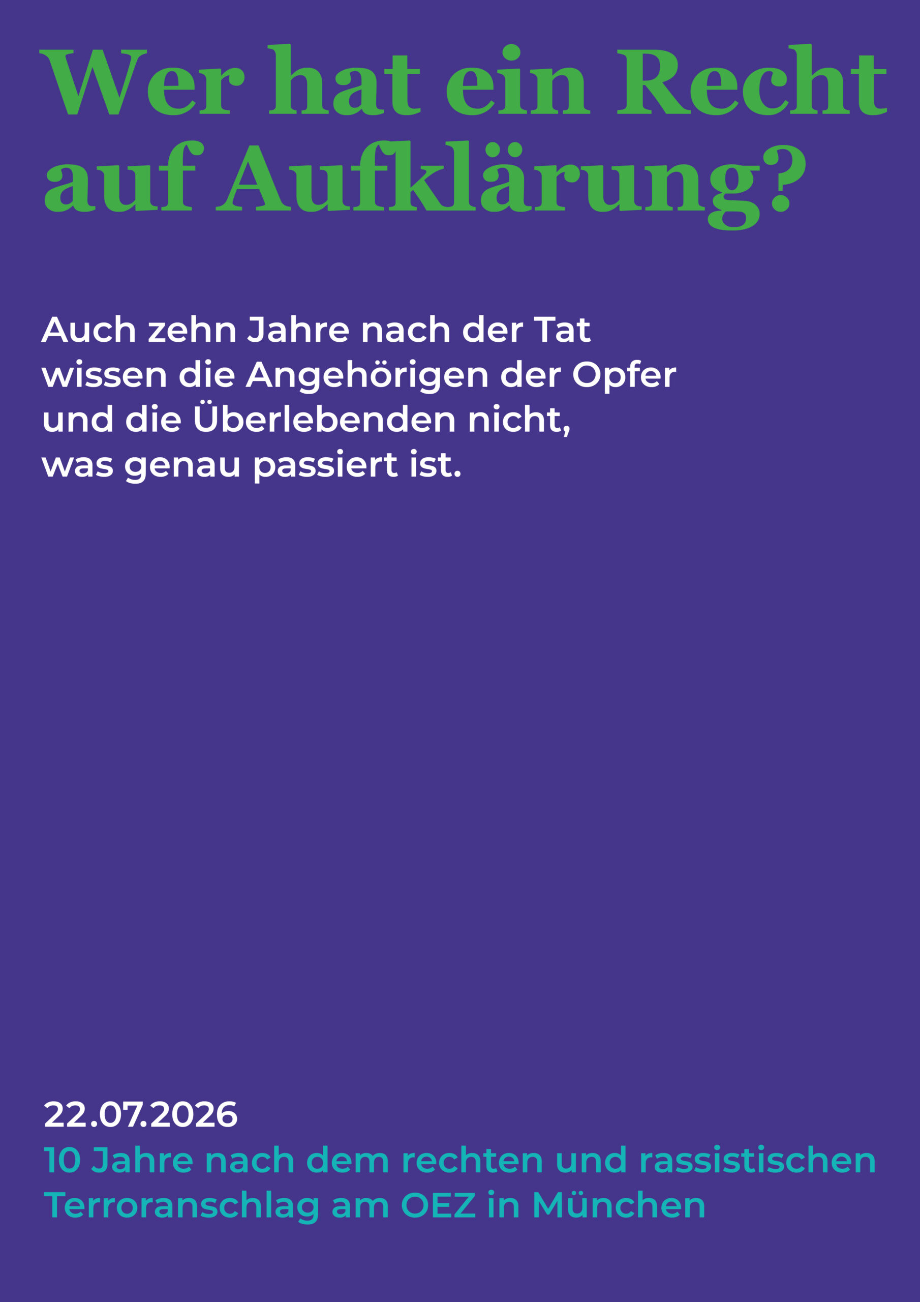 Mehr über den Artikel erfahren Kampagne zum 10. Jahrestag: Noch immer viele offene Fragen: Wer hat ein Recht auf Aufklärung?