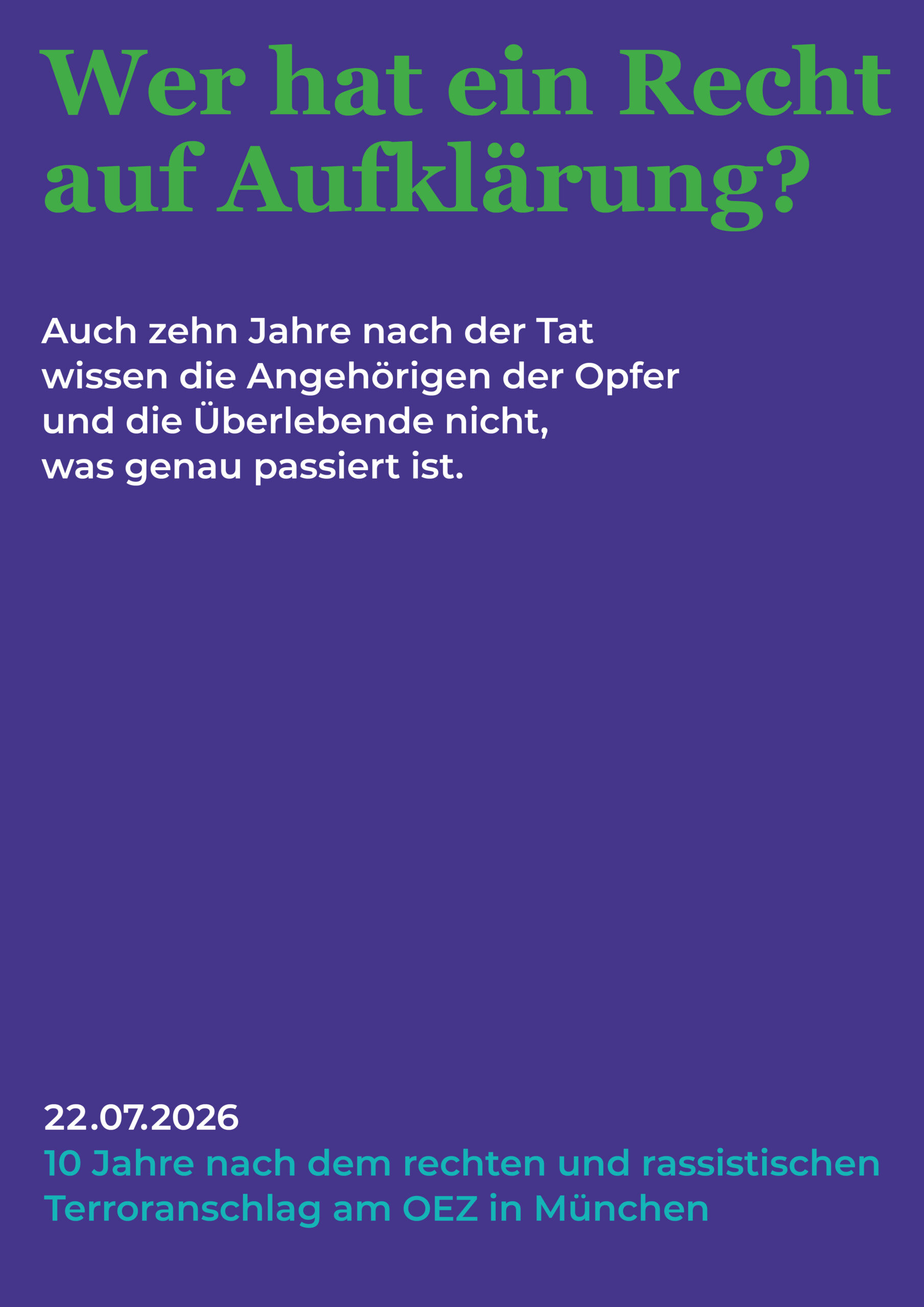 Mehr über den Artikel erfahren Kampagne zum 10. Jahrestag: Noch immer viele offene Fragen: Wer hat ein Recht auf Aufklärung?